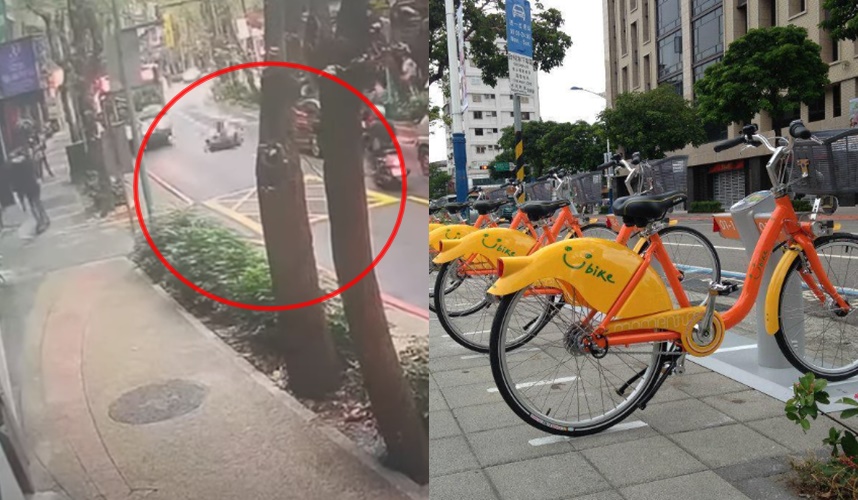新店一名婦人穿越馬路遭到YouBike騎士撞上，送醫後仍昏迷。（翻攝自記者新聞網YouTube、YouBike大台北粉絲團）