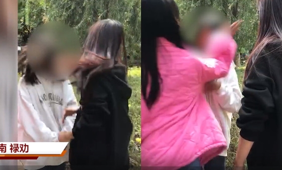 中國雲南傳出一起女學生集體霸凌事件，被害女生被連甩耳光。（翻攝自極目新聞）