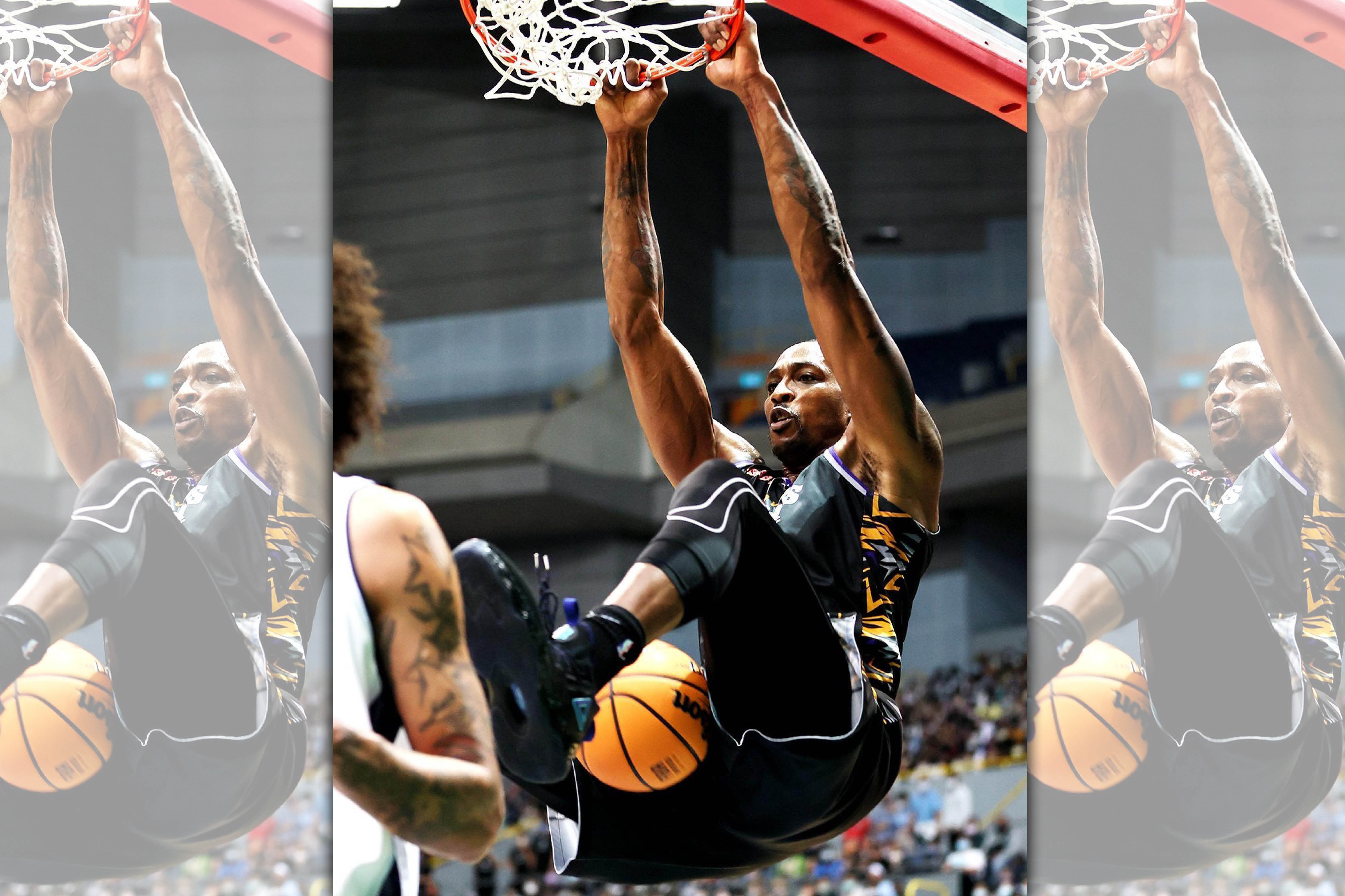 前NBA球星霍華德曾來台打球，當時刮起一陣「魔獸」炫風。（翻攝自桃園永豐雲豹職業籃球隊 Taoyuan Leopards臉書）