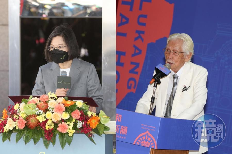 總統府資政辜寬敏（右）今辭世，總統蔡英文（左）也發聲表達不捨。（本刊資料照）