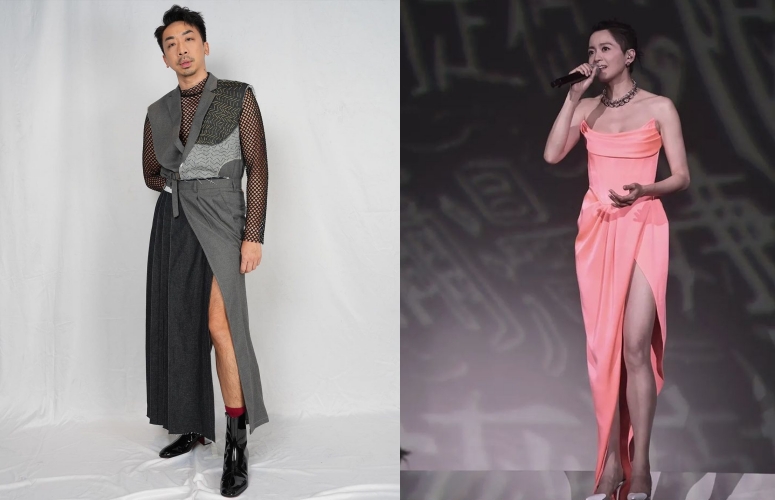 梁文禮（左）在IG稱讚梁詠琪，但私人臉書對她演唱會批很狠。（翻攝臉書、IG）