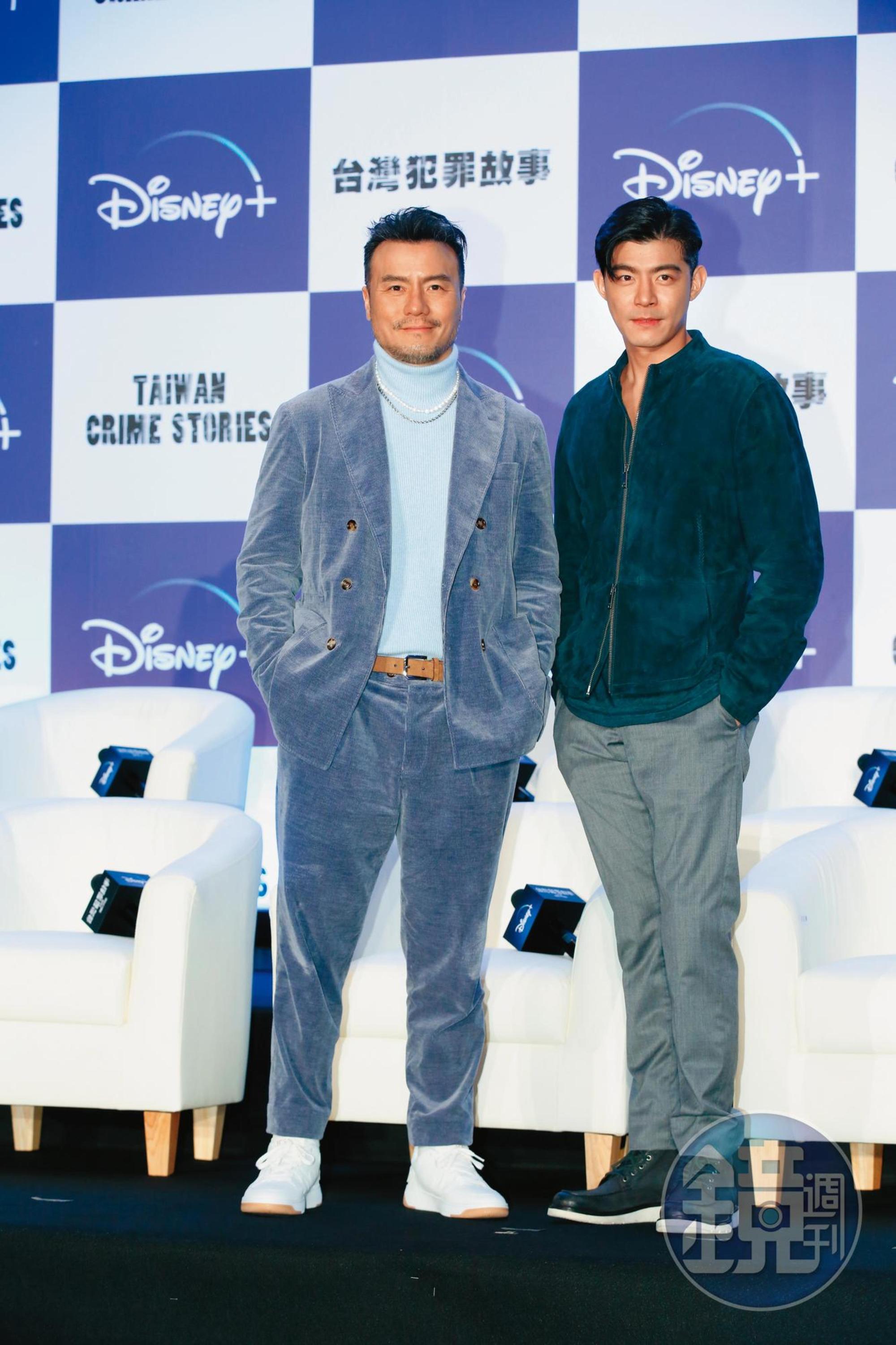 王柏傑（右）戲約不斷，在《台灣犯罪故事》飾演社會線記者，與李銘忠（左）有精彩的對手戲。