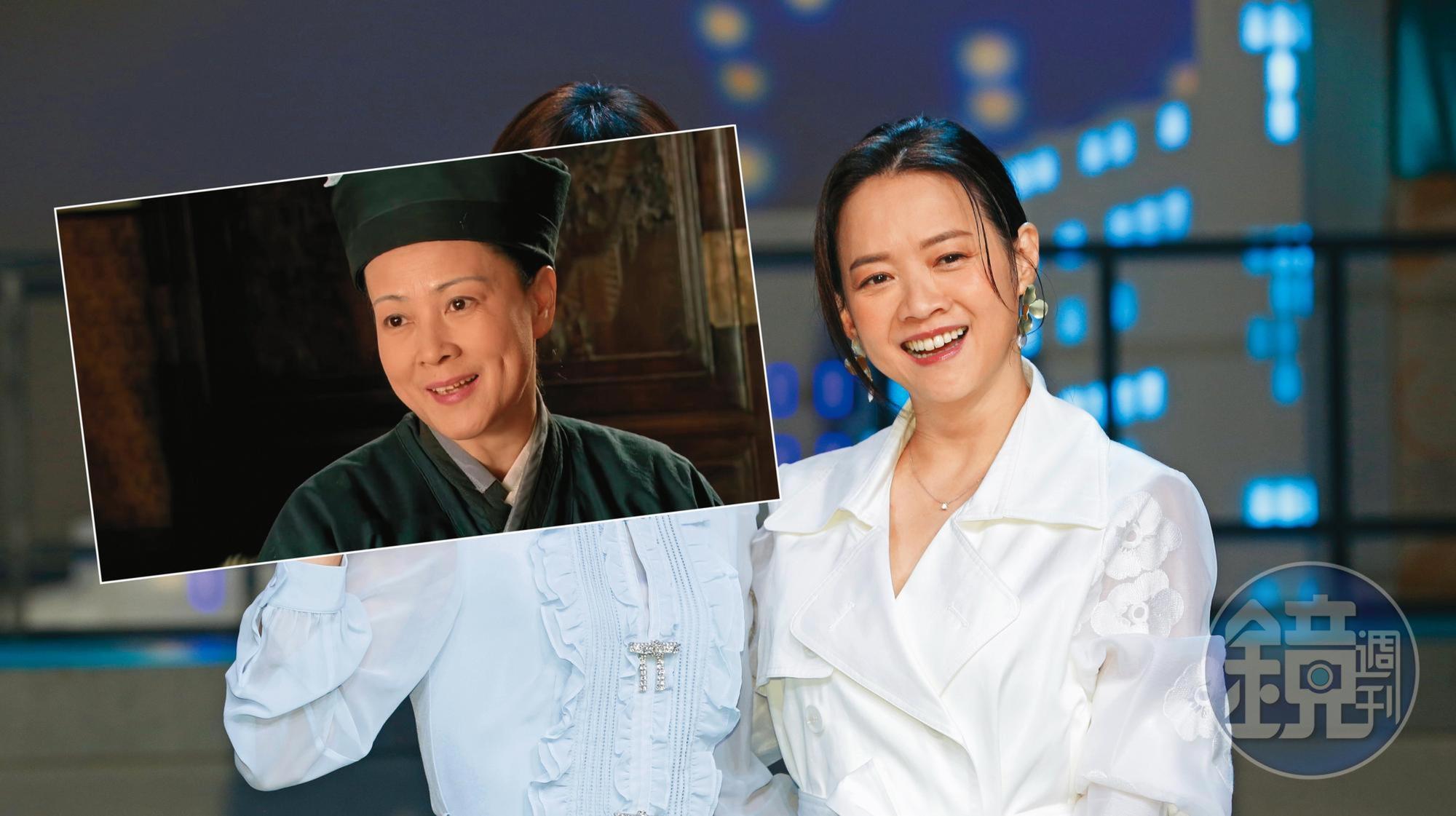 接下《姐妹們的音樂萬萬歲》主持棒的曾寶儀,像極了《後宮甄嬛傳》的舒太妃(小圖)。(翻攝自騰訊網)