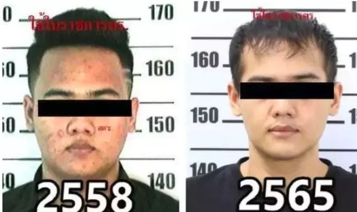泰國一名25歲毒販薩拉哈特多次整形，還改成韓國姓名，連警方都認不出來。（翻攝推特）
