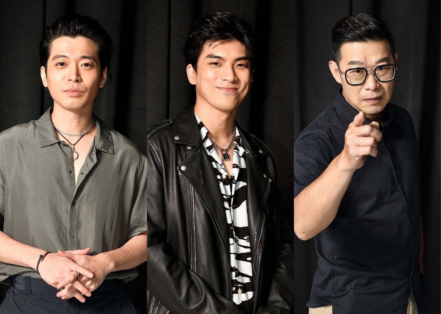 侯彥西（左起）、林哲熹、馬力歐上節目大談角色紅人不紅的內心事。（鏡電視提供）