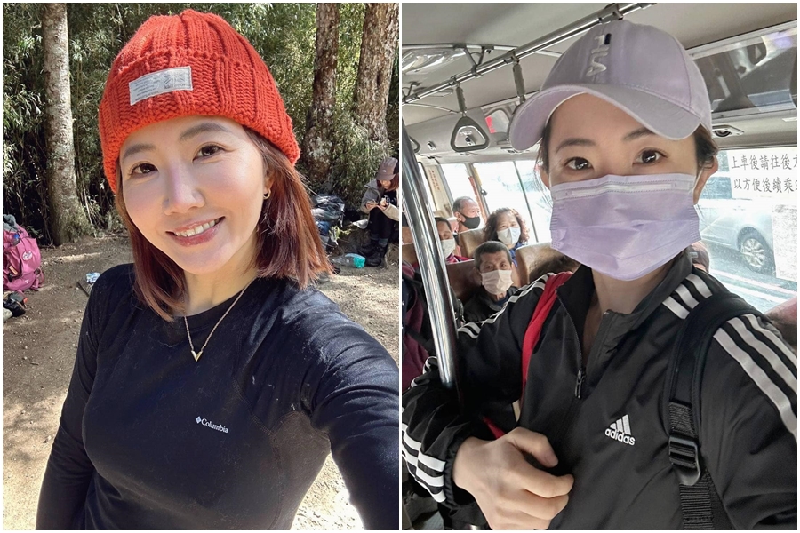 謝忻的車停在停車塔開不出來,這幾天只好搭客運通勤。(翻攝自謝忻臉書)