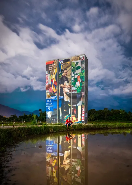 檳城國際貨櫃箱藝術節(PICAF: Penang International Container Art Festival)造就當地不少藝術壁畫。(檳城環球旅遊局提供)