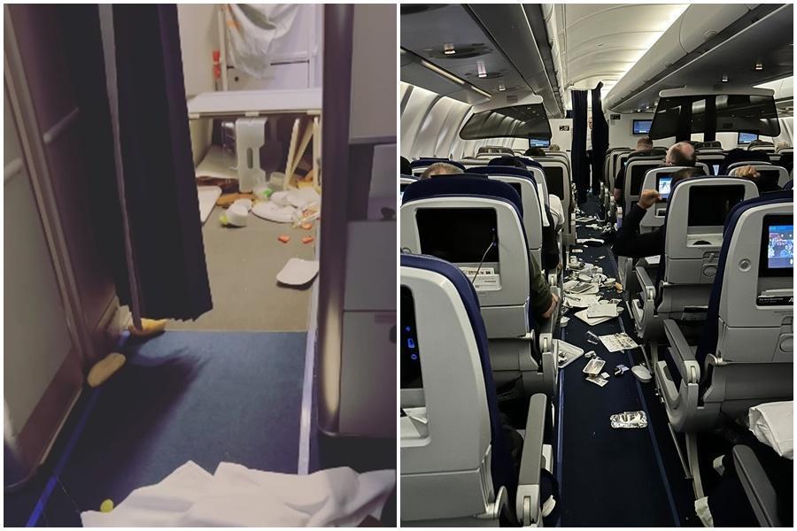 德國漢莎航空近日某航班遇到激烈亂流,導致機上乘客,包括馬修麥康納的巴西籍妻子在內「自由落體」,導致7人受傷。(左圖翻攝自IG @camilamcconaughey,右圖翻攝自推特@ModerMuna)