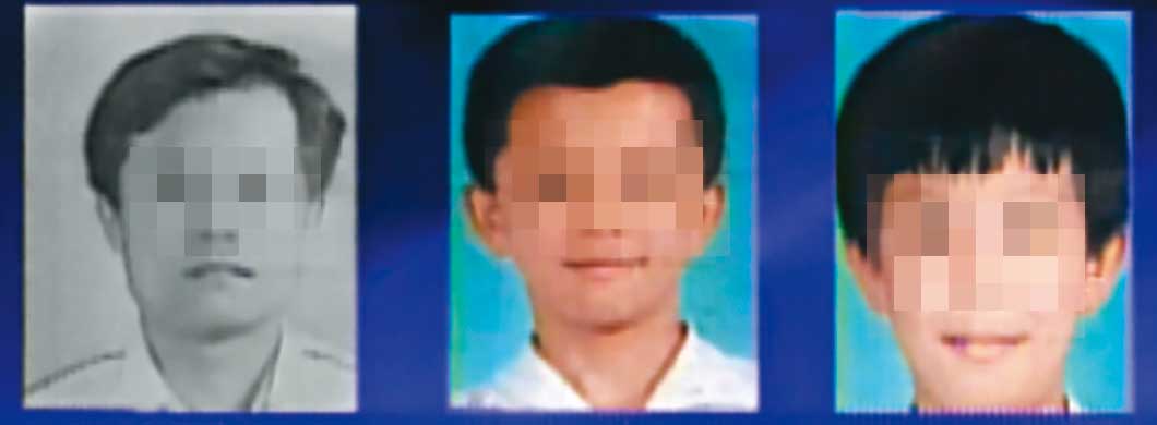 吳姓男子及2名就讀國中的兒子，一家三口慘死汪萬寶刀下。（東森新聞提供）