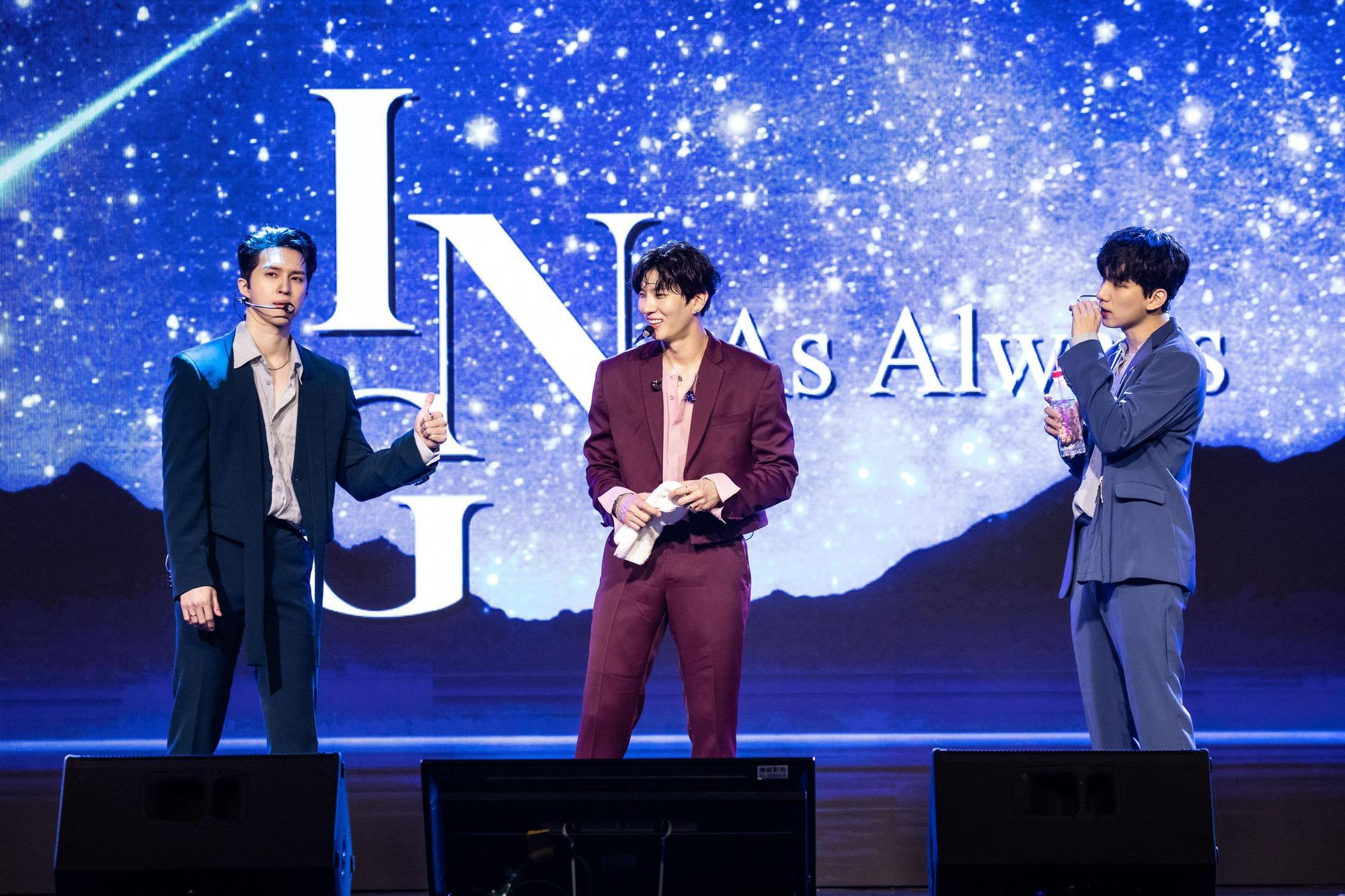 VIXX三位成員KEN（左起）、LEO與HYUK睽違5年來台開唱。（ON INN ASIA提供）