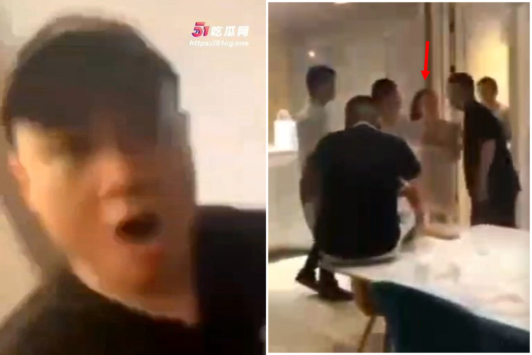 人妻被捉姦在床，老公目睹綠到崩潰！老婆「1女戰2小王」嗨爆。（翻自《51吃瓜網》）