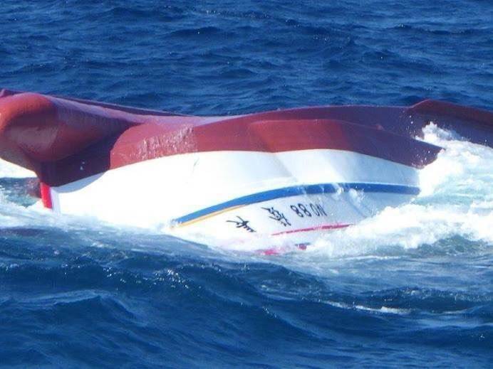 「新長發88號」於石垣島北方150公里處翻覆。（基隆區漁會提供）