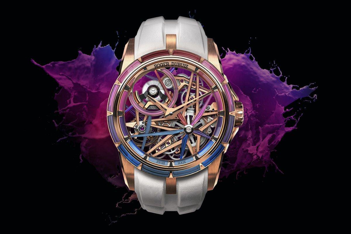 ROGER DUBUIS 羅杰杜彼發表的Excalibur Blacklight Spin-Stone Monobalancier,在極致奢華的外表之下,仍有相當可觀的創新工藝與技法。定價約NT$4,705,000(全球限量28只)。