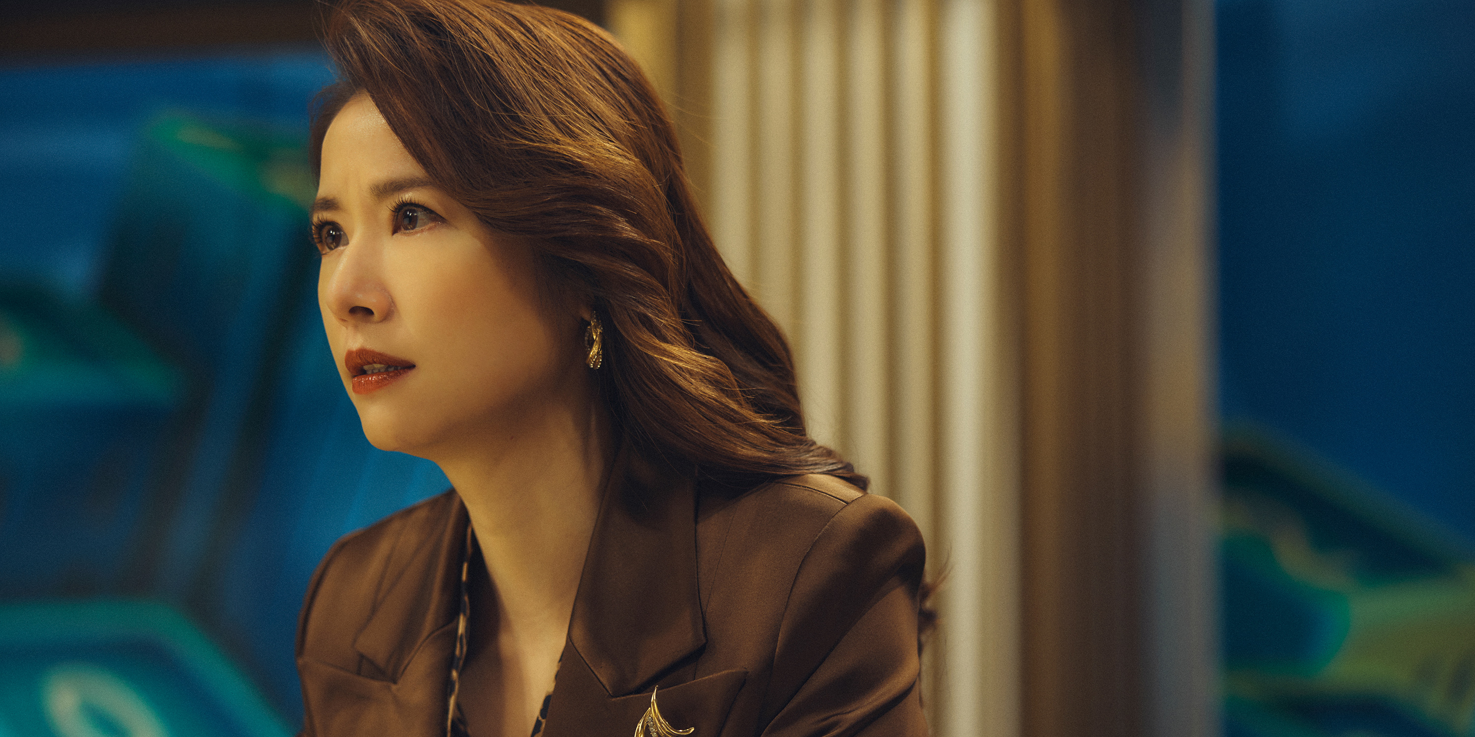 《模仿犯》林心如飾當家主播，霸氣嗆連續殺人案凶手：「你只是社會寄生蟲。」（Netflix提供）