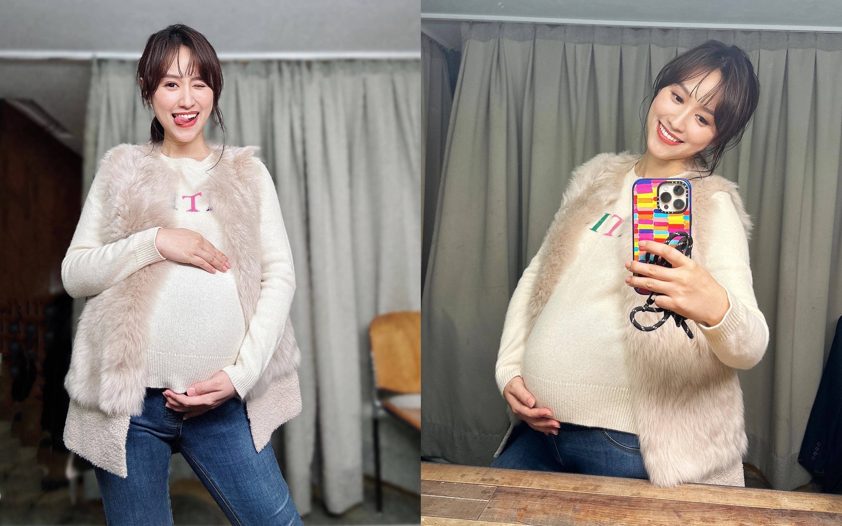吳姍儒首次曝光孕肚正面照。（翻攝自吳姍儒臉書）