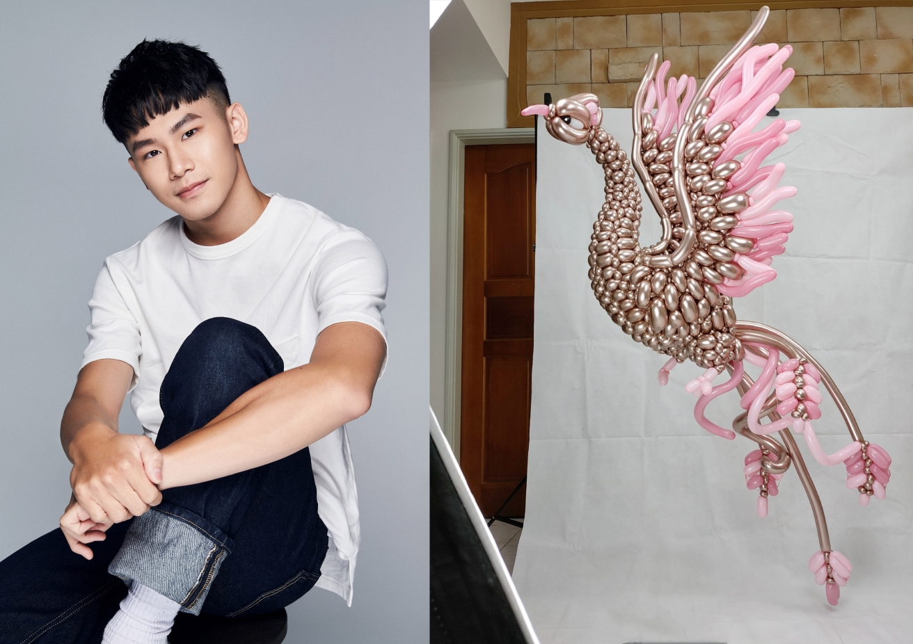 洪璽皓的氣球創作獲得指定色造型氣球世界創作大賽第三名。（伊林提供）