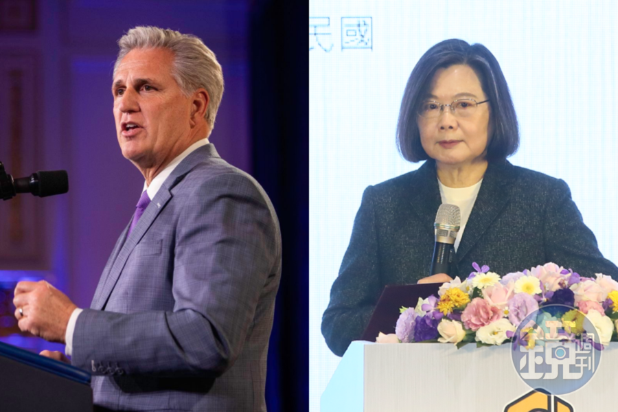 傳美國眾議院議長麥卡錫(左)將與我國總統蔡英文(右)在加州碰面。(翻攝自Kevin McCarthy臉書、本刊資料照)