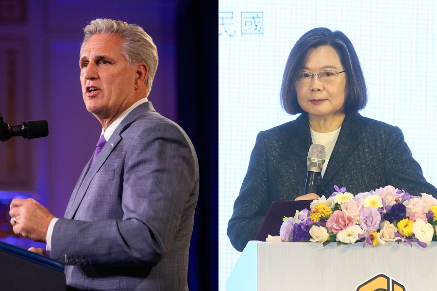 傳美國眾議院議長麥卡錫（左）將與我國總統蔡英文（右）在加州碰面。（翻攝自Kevin McCarthy臉書、本刊資料照）