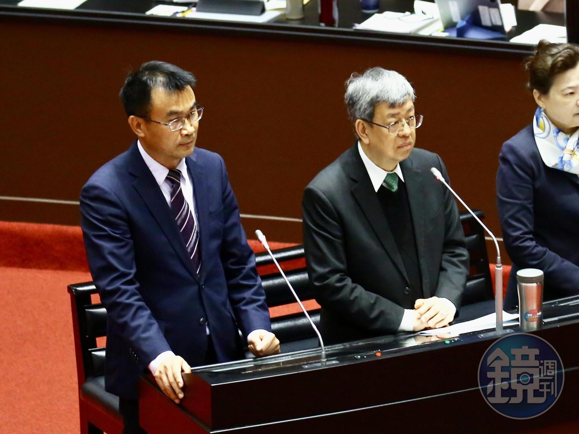 針對缺蛋問題，行政院長陳建仁（右）和農委會主委陳吉仲（左）今紛紛再度回應。（本刊資料照）