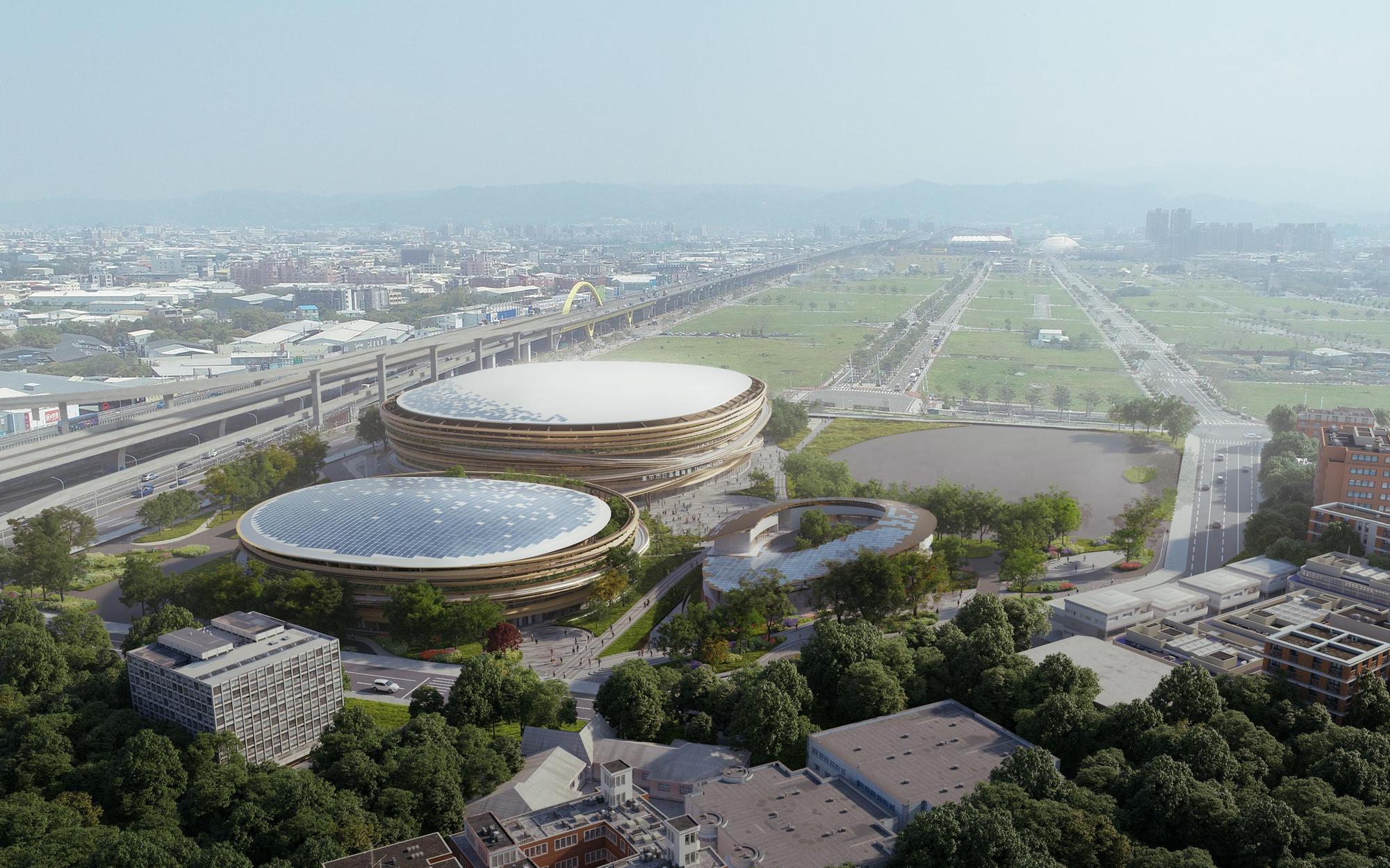 台中大巨蛋發包案多次流標，市府提出追加近35億元預算。（台中市政府提供）