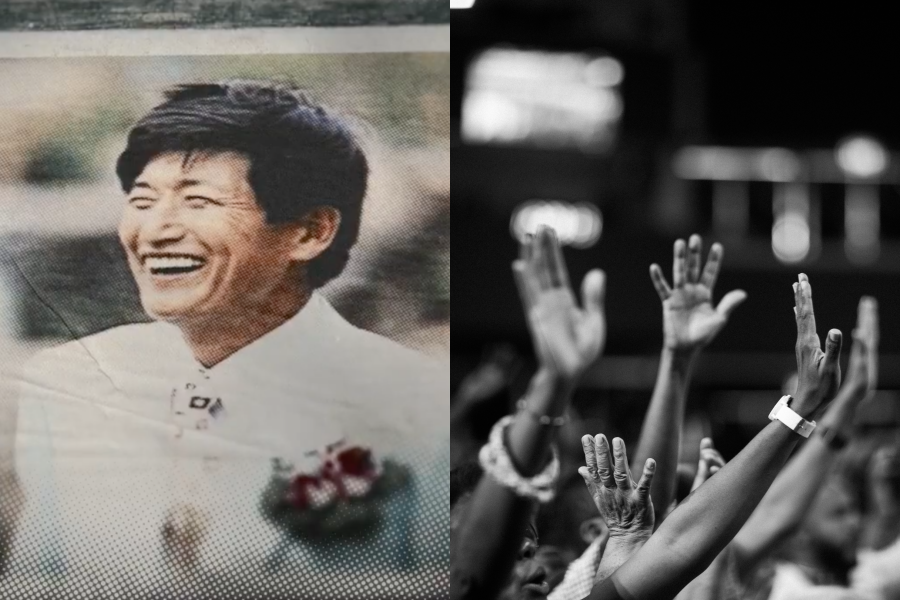 南韓攝理教教主鄭明析（左）涉多起性侵案，但仍有大批信徒追隨，連台灣都有攝理教教會。（左圖翻攝自NAVER TV；右圖為示意圖，pexels提供）