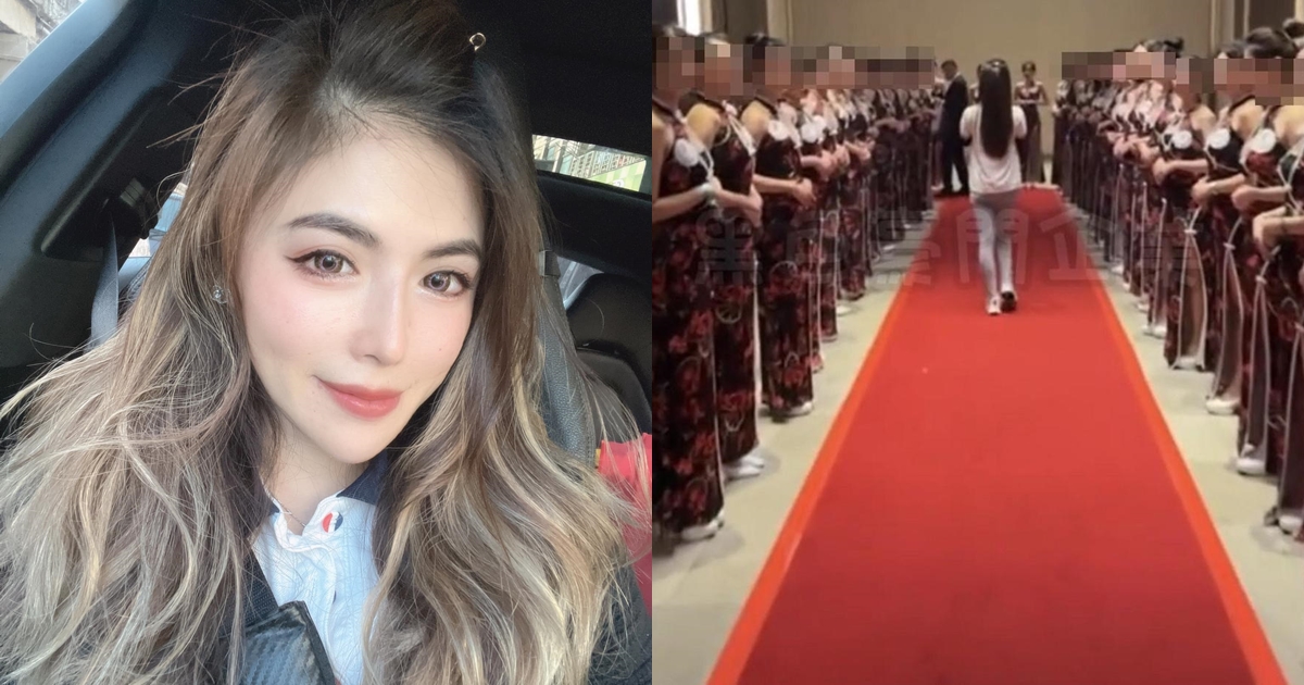 竹聯幫春酒170位旗袍辣妹老闆是劉君玲，12歲就進入喪葬業的她參與過多位名人的喪禮。（翻攝自劉君玲臉書、黑色豪門企業Telegram）