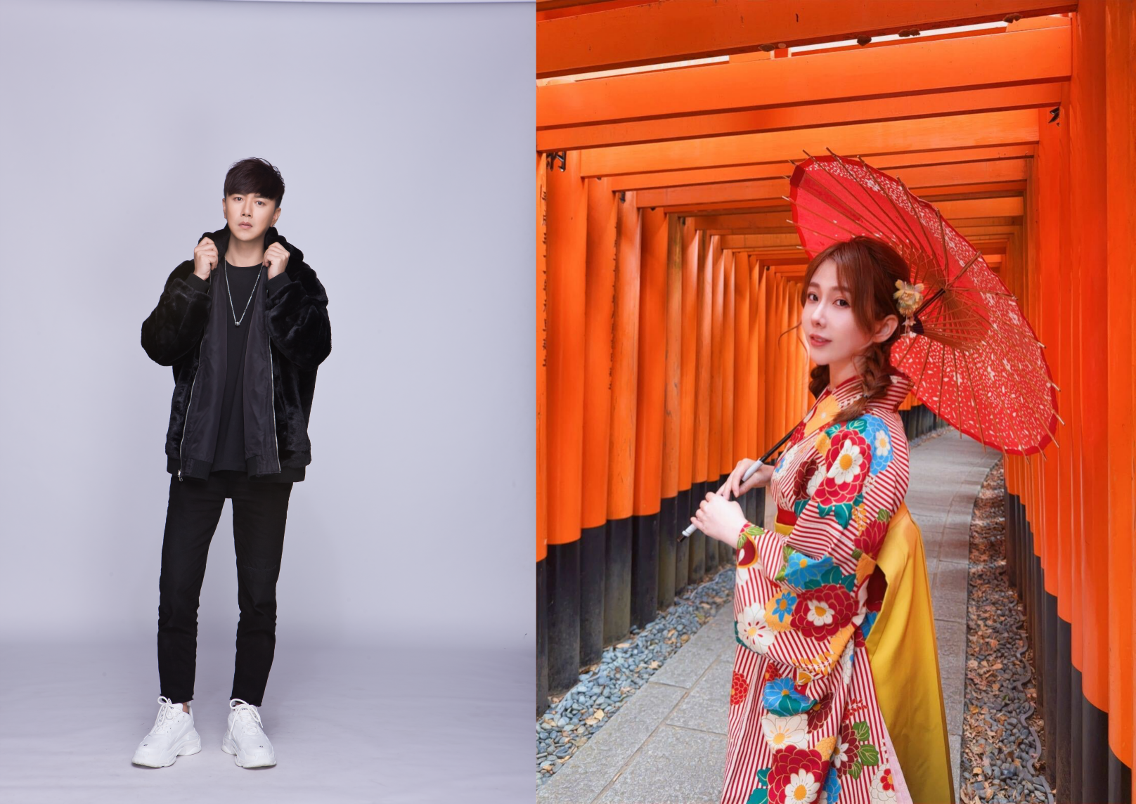 17人氣主播梓豪和甜馨將參加「東京線下櫻花派對」。（梓豪、甜馨提供）