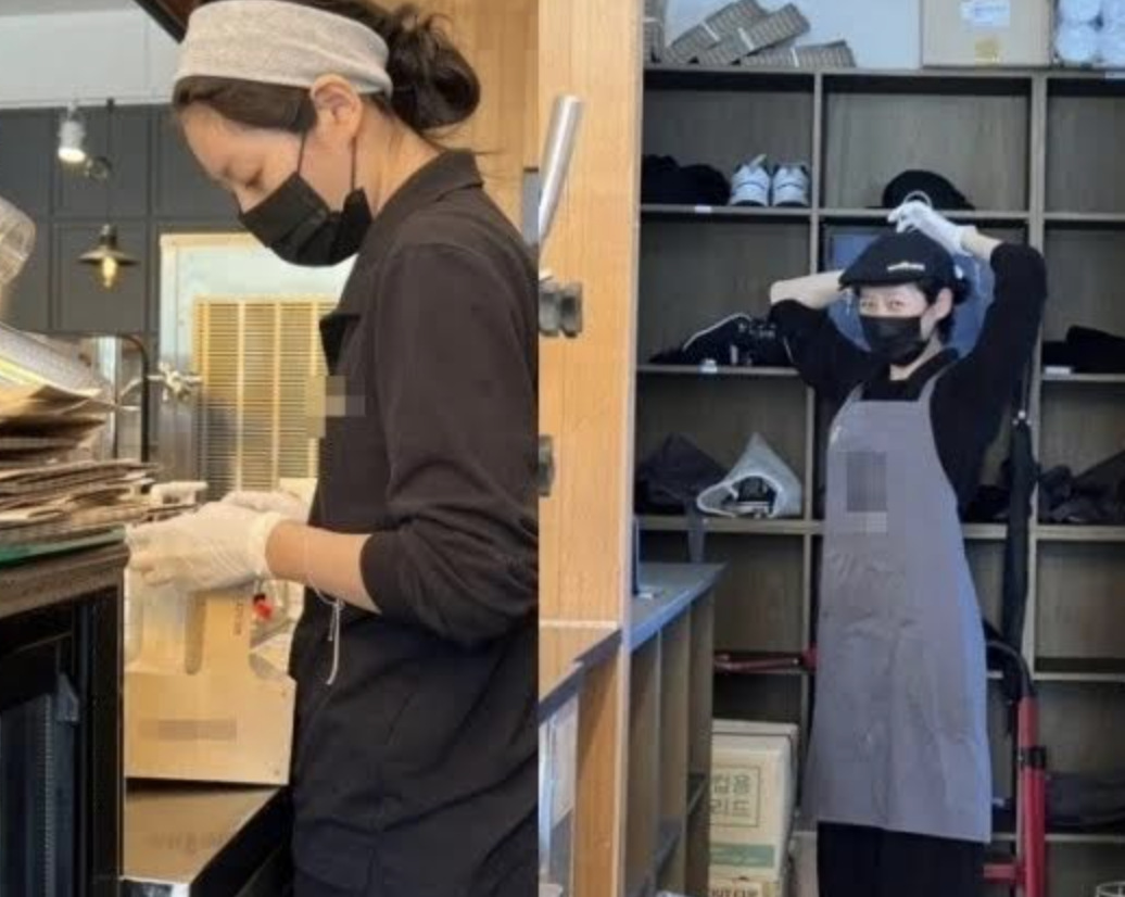 金賽綸昨在IG上傳疑似在咖啡店打工的照片,引起網路熱議。(網路圖片)