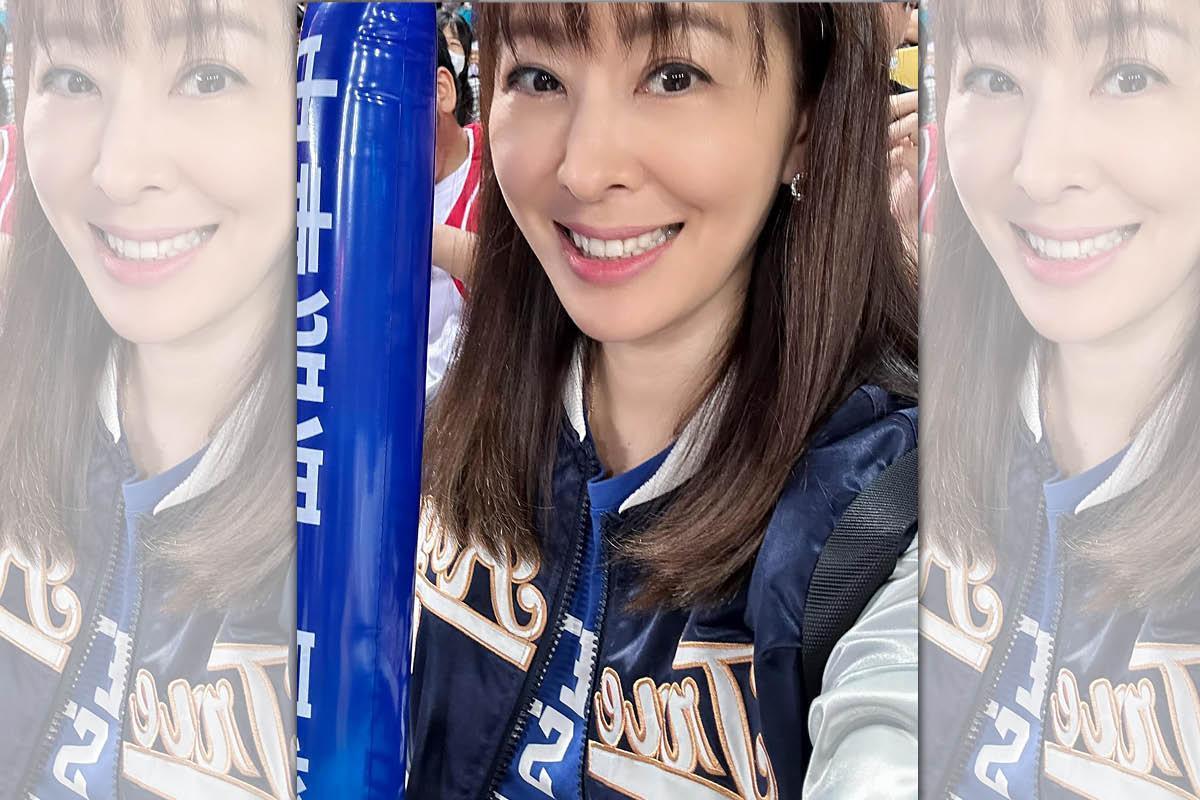 賈永婕昨晚和老公、兒子親赴洲際球場為中華隊加油。（翻攝自賈永婕臉書）