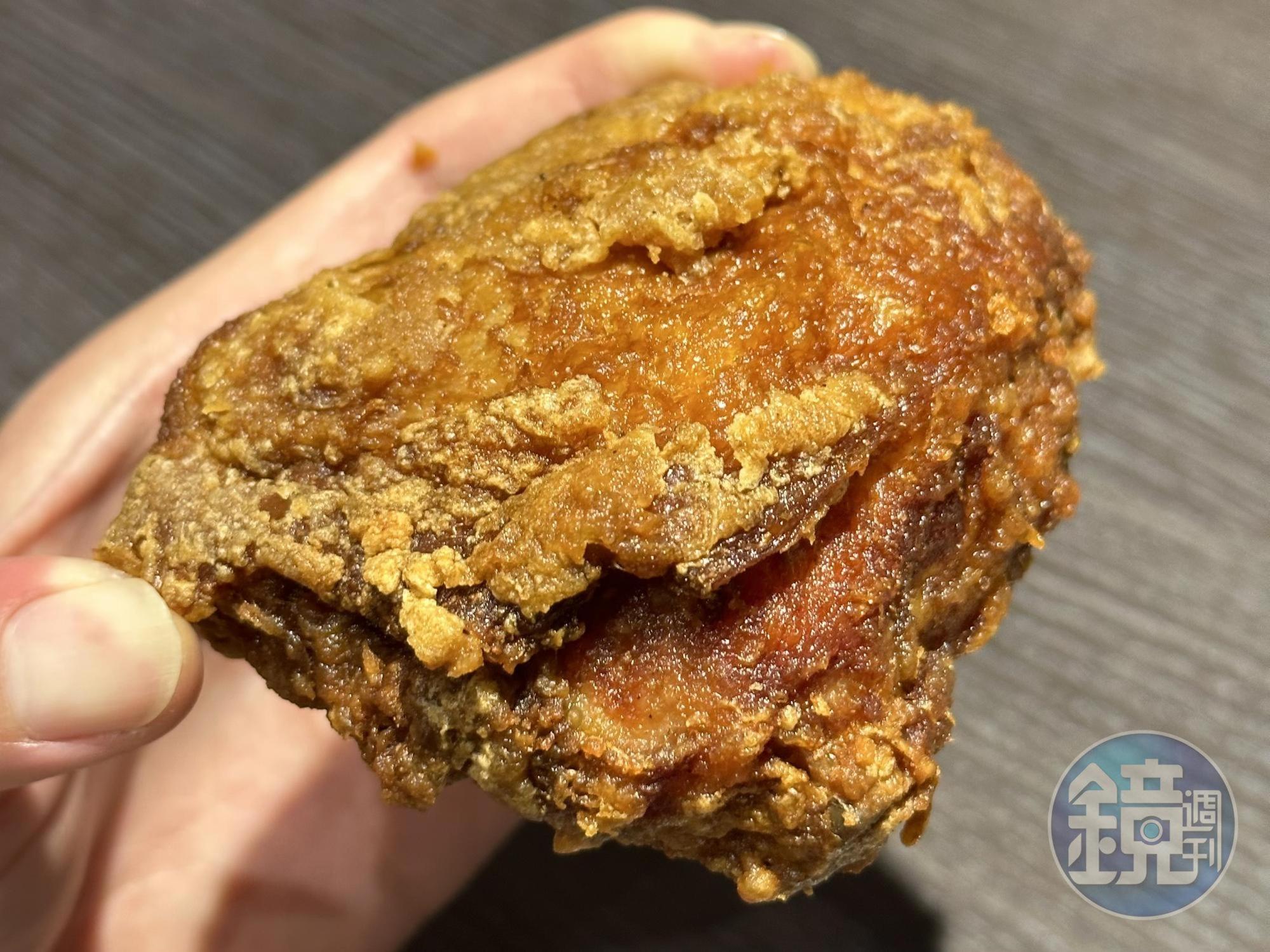 「腿排」麵衣硬脆不油，鹹香有味。（70元／單點）