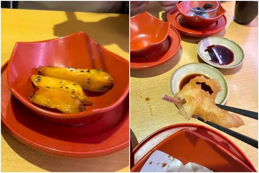 網友到壽司郎用餐點了兩品項踩到雷，失望表示店家是「把客人當盤子嗎？」（翻攝Dcard）