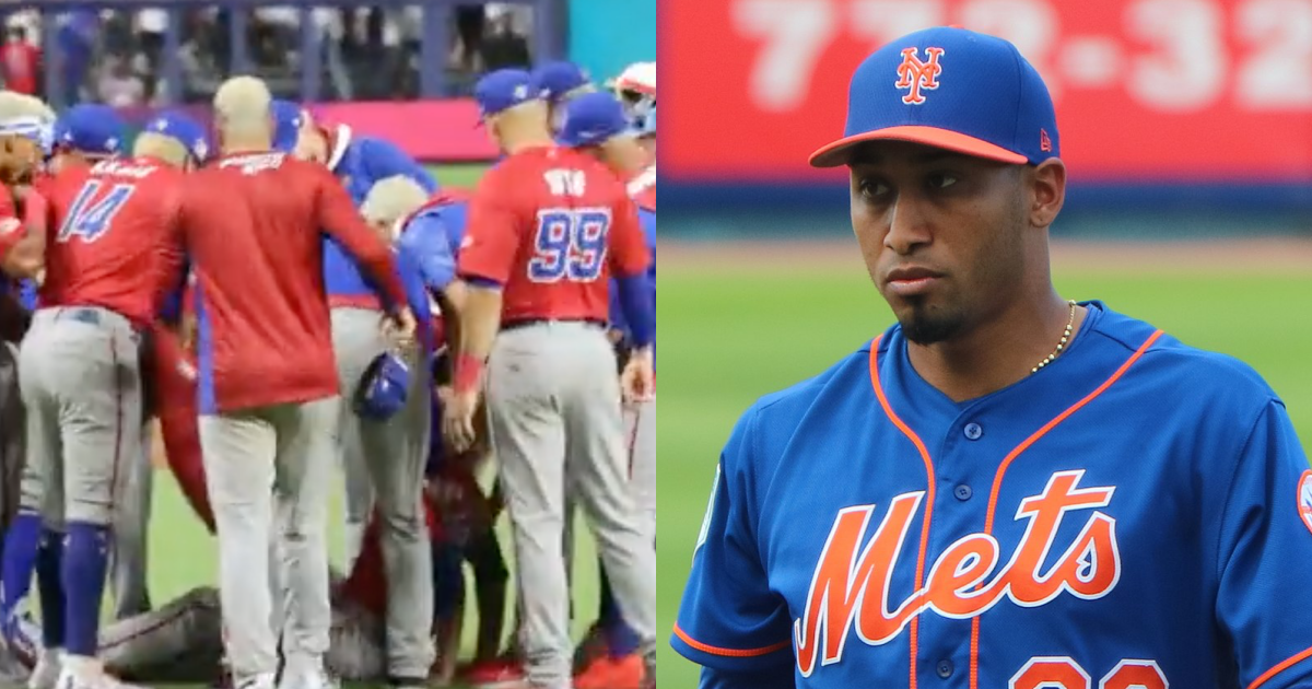 波多黎各取得晉級門票，但救援投手Edwin Díaz卻在慶祝時受傷，當場倒地不起。（翻攝自維基百科D. Benjamin Miller、推特@Enrique_Rojas1）