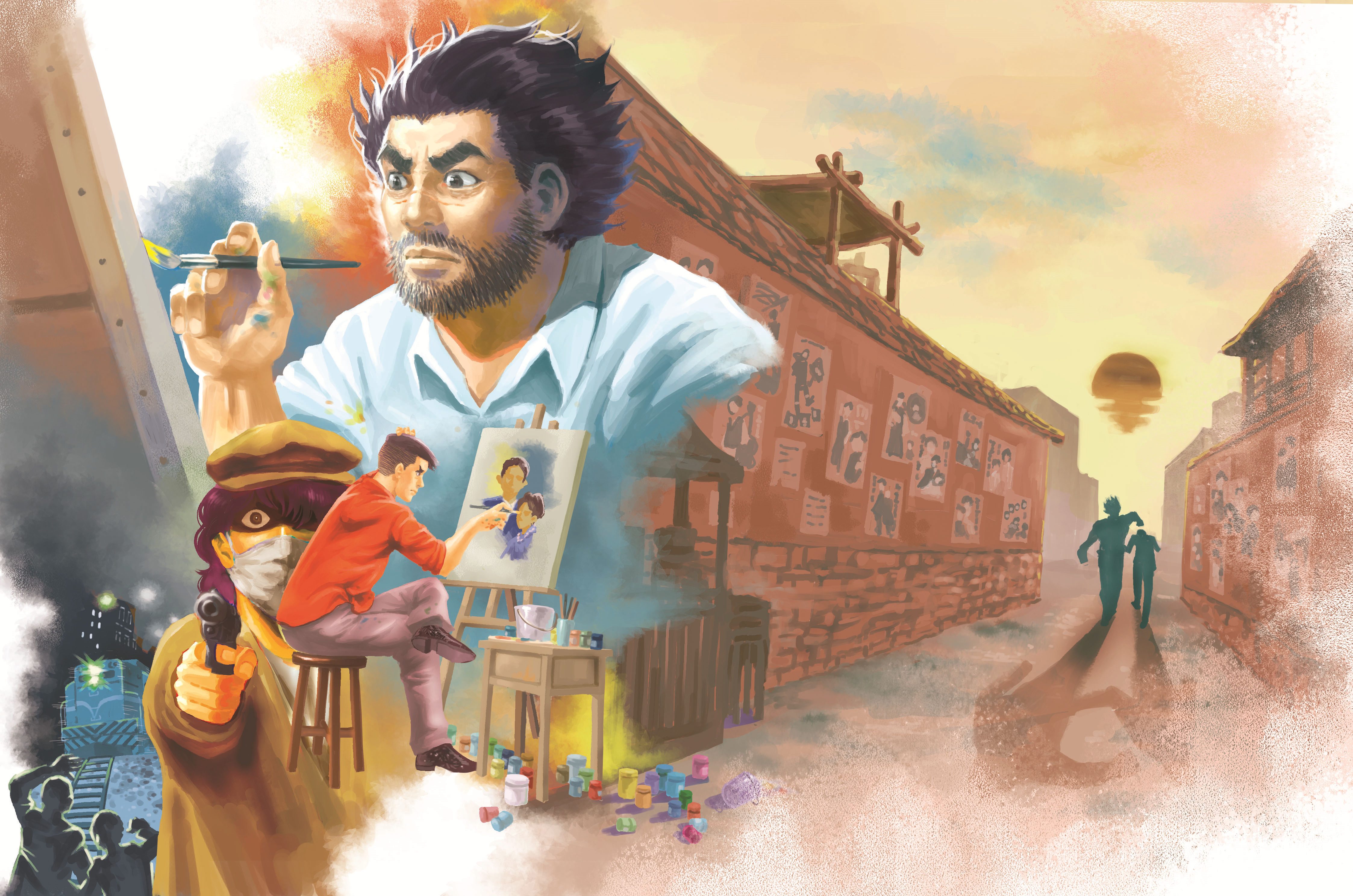 在《畫電影的人》的書封設計上，採用近似早年手繪電影海報的手法創作。（蓋亞文化提供）