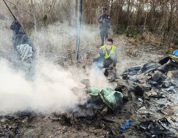 彰化縣溪州鄉3月時發生輕航機失事事故,機上的林姓退役飛官和日籍學生雙雙身亡。(彰化縣消防局提供)