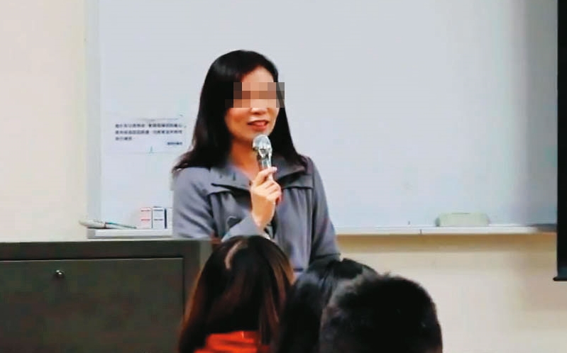 明新科大教授郭學美有「最美老師」之稱，她是前立委王幸男姪女，遭周清玉姪女指控是小三。（翻攝明新科大應用外語系招生影YouTube）