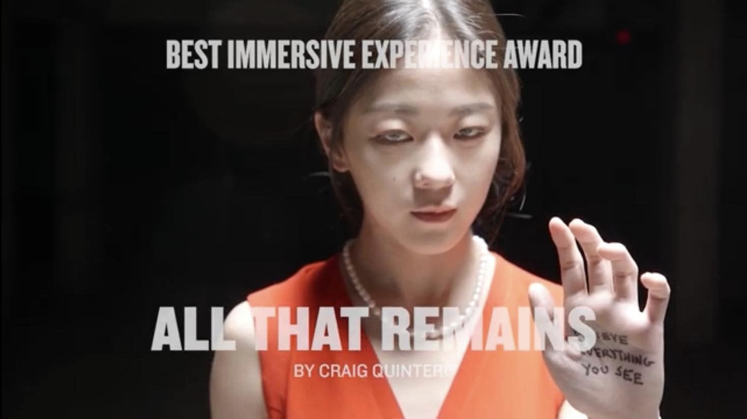 VR作品《遺留》於盧森堡城市電影節獲頒沉浸式競賽最佳體驗大獎。(河床劇團提供)