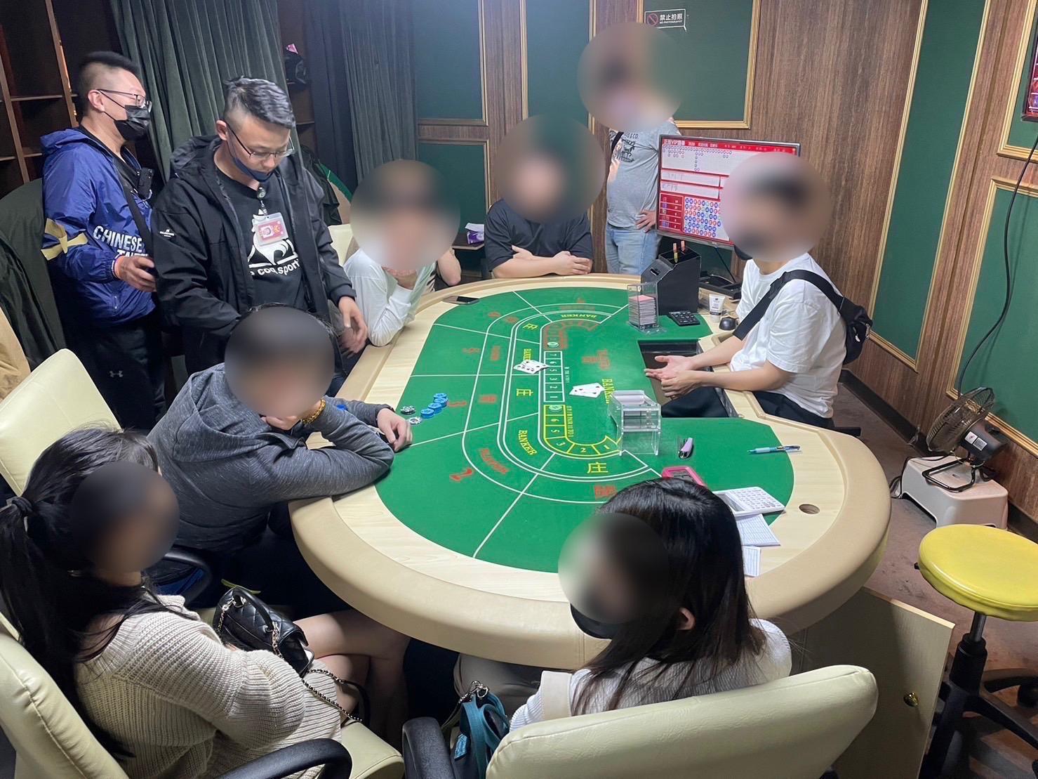 警方破獲百家樂賭場。（警方提供）