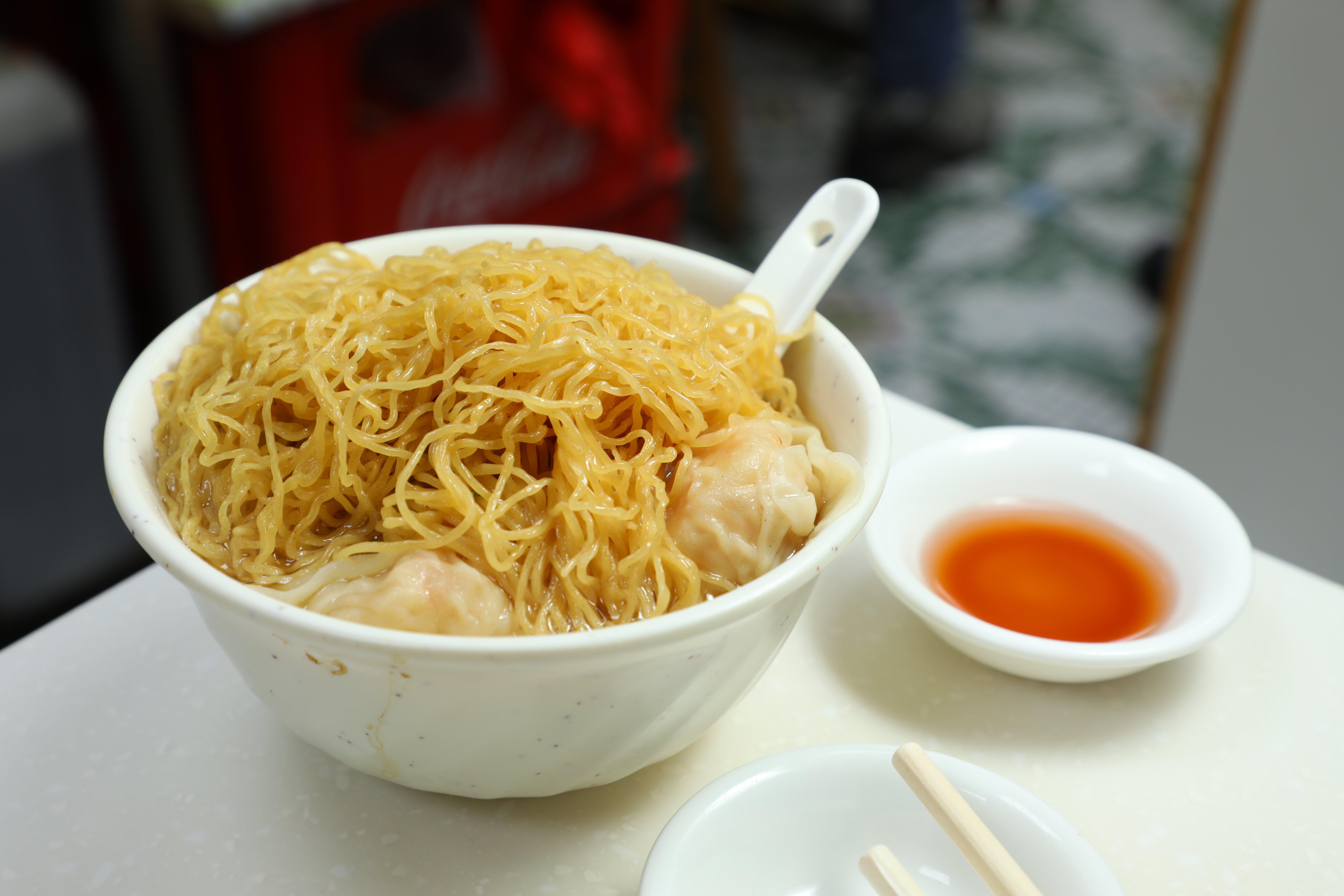 麥文記的「上湯雲吞麵」，是傳承百年的老味道。（港幣40元／碗）