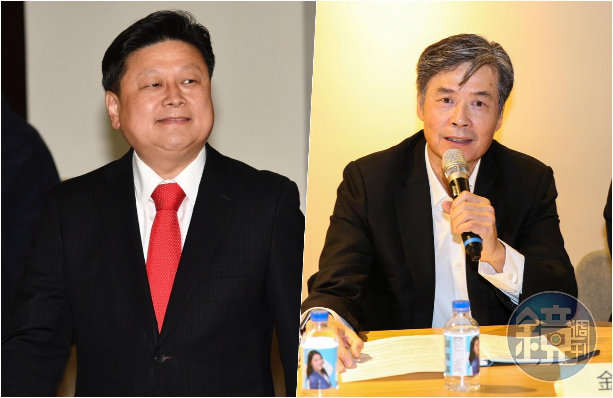 傅崐萁(左)近日在選策會引發的風波,讓金溥聰(右)不以為然,認為他根本是在削弱「最強母雞」。(本刊資料照)