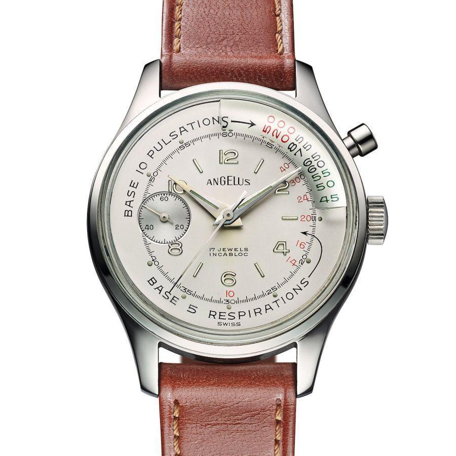 ANGELUS愛格Chronographe Médical醫用計時碼錶,復刻自60年代專門為醫生設計的問診用脈膊計工具錶款。