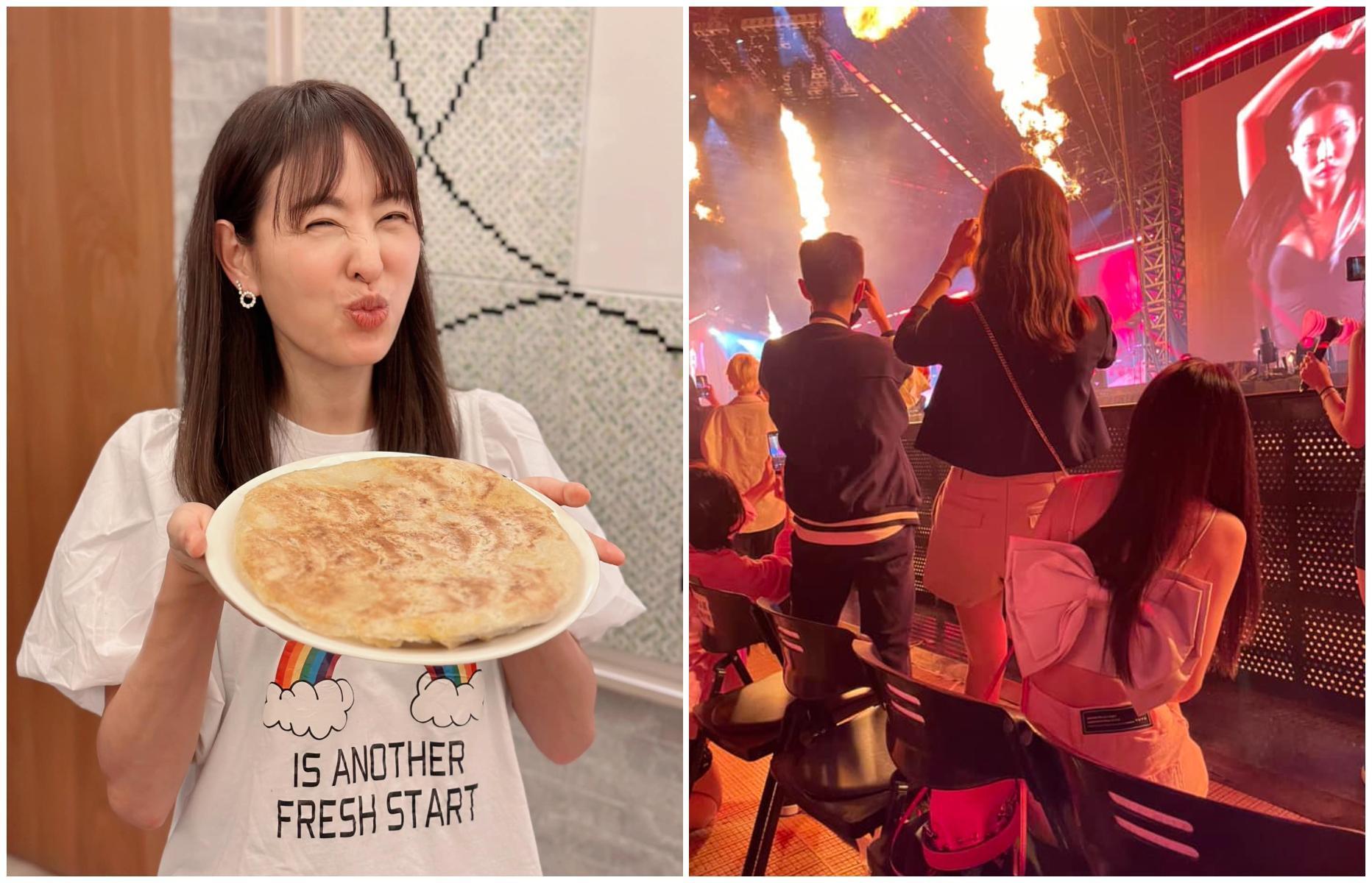 賈永婕18日看BLACKPINK演唱會,被網友指控站在第一排擋住他人視線。(翻攝賈永婕臉書)