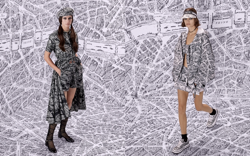 DIOR Plan de Paris膠囊系列以地圖為靈感，發展出一場巴黎漫遊的浪漫。〈DIOR提供〉