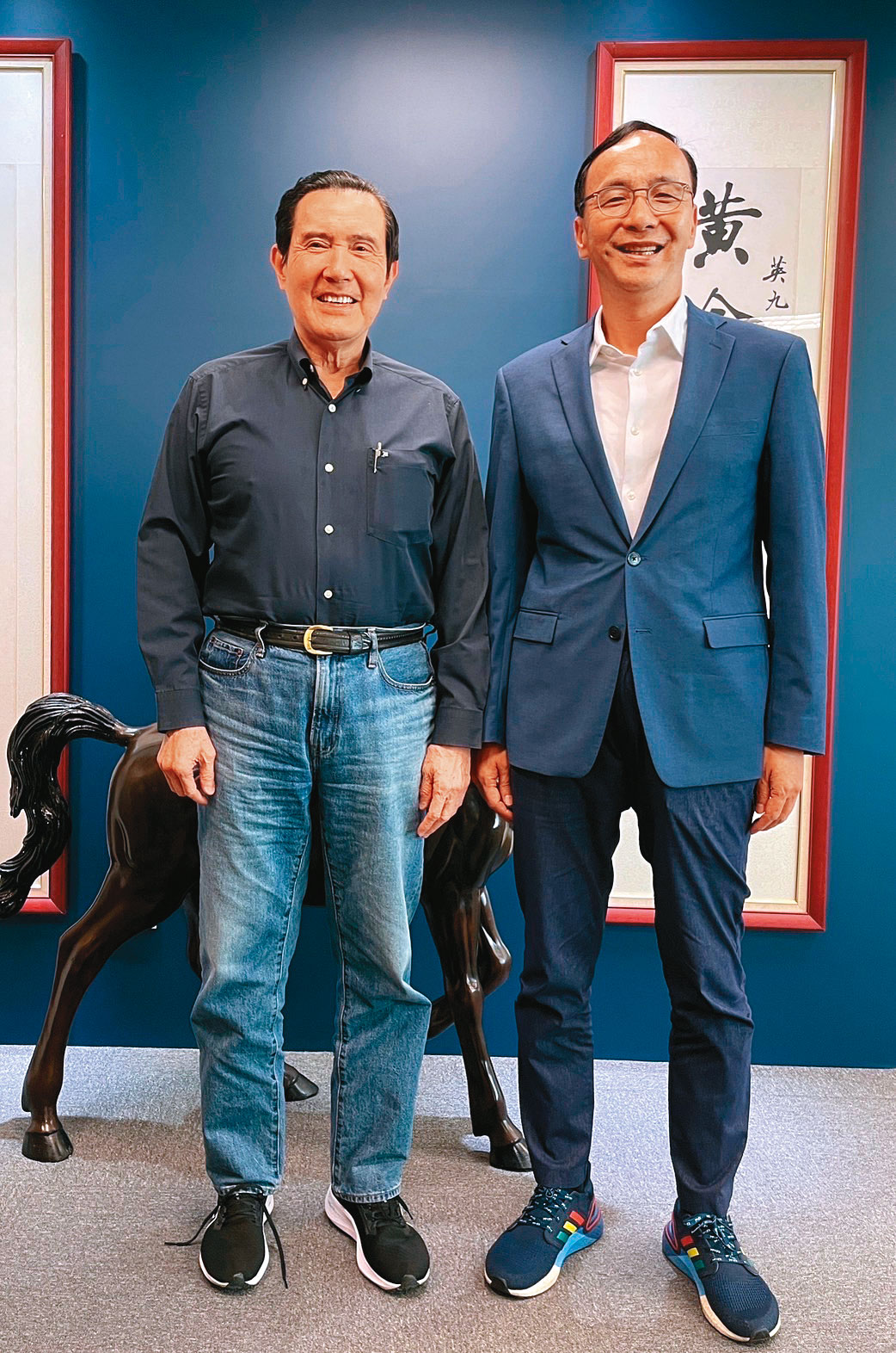 馬英九宣布訪中前夕，朱立倫14日拜會馬，請益2024選戰相關議題。（國民黨提供）