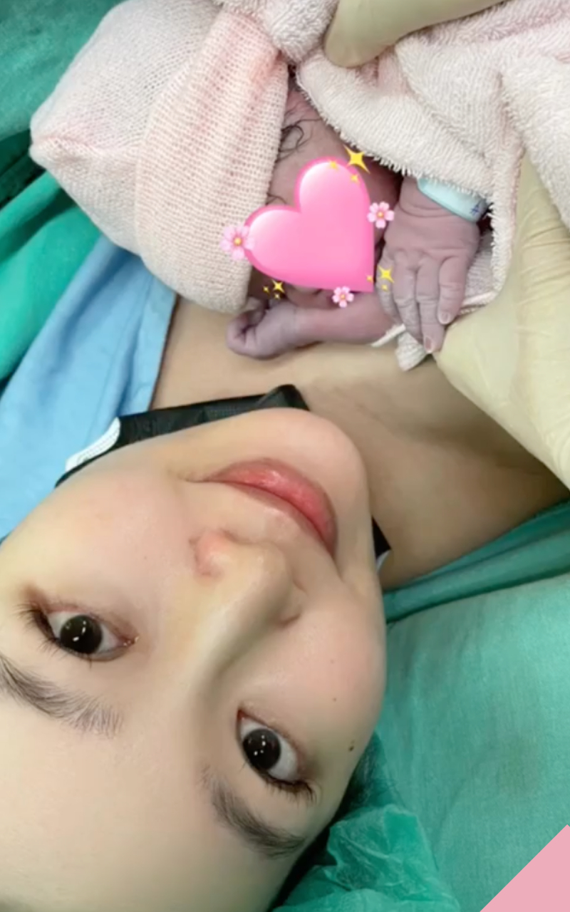 廖曉喬生下女兒Amelia，母女均安。（翻攝自廖曉喬IG）