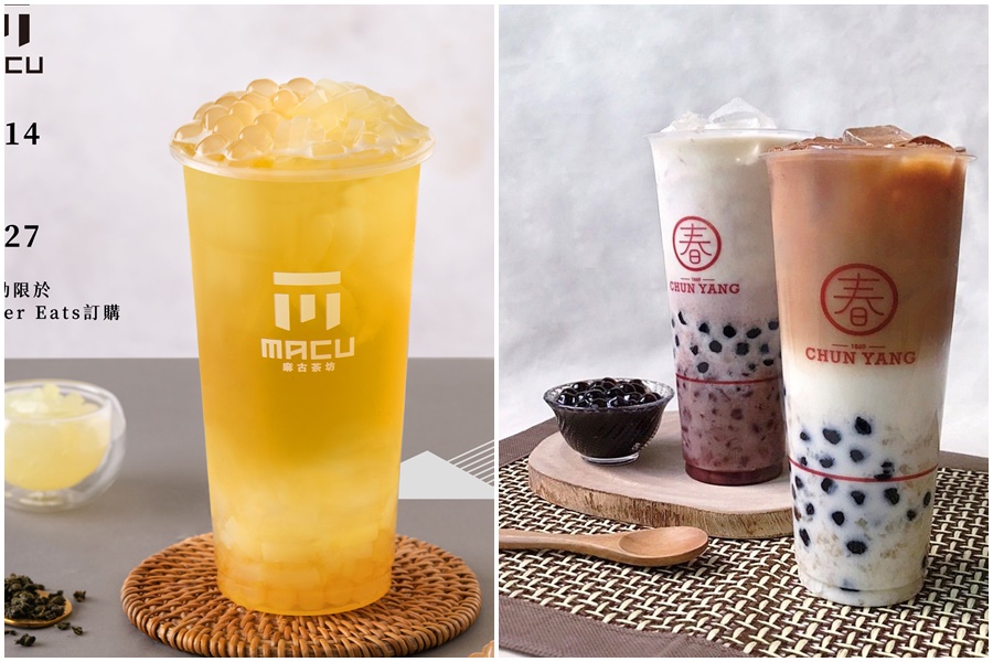 人氣手搖飲品牌「春陽茶事」「麻古茶坊」都推出買1送1活動。（翻攝自春陽茶事、麻古茶坊臉書）