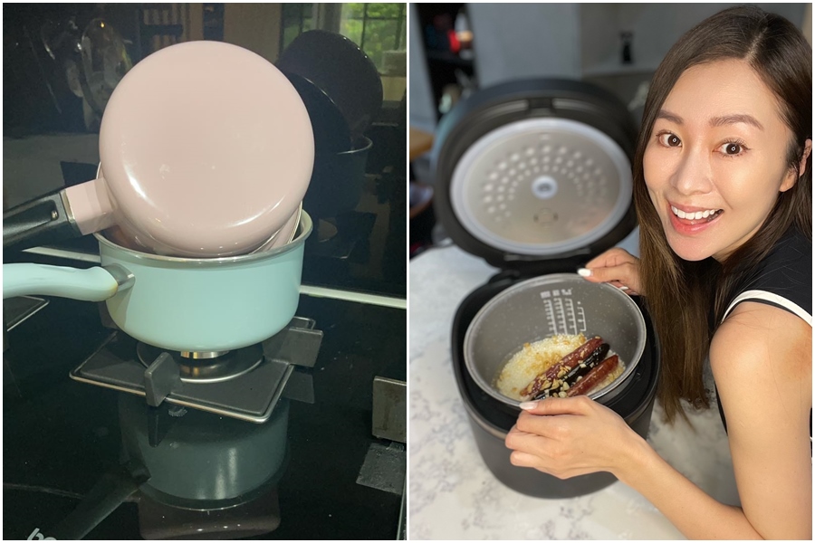 張棋惠開瓦斯熱湯忘記關火，瓦斯爐整整燒了17個小時才發現。（翻攝自張棋惠臉書）