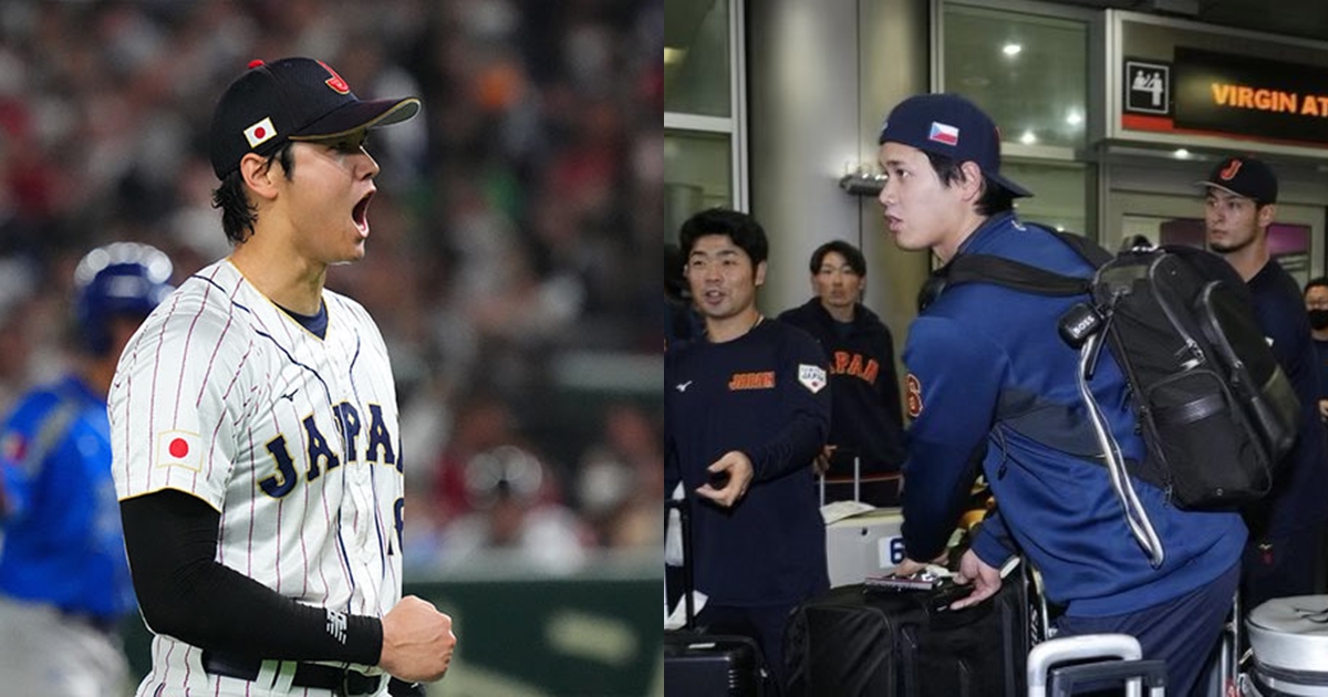 大谷翔平在經典賽期間漲粉近200萬，日前戴著捷克隊的帽子被拍到，捷克隊帽子隨即完售。（翻攝自推特@samuraijapan_pr、@BaseballCzech）