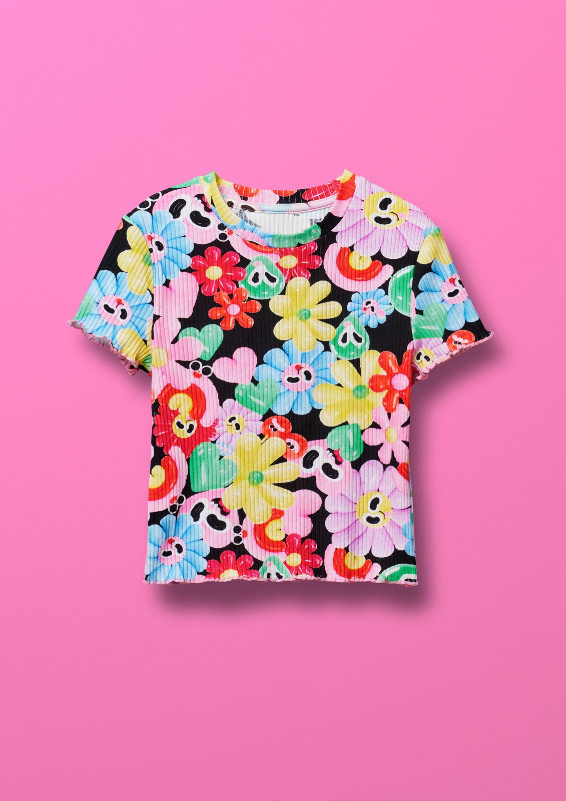Eva Cremers x H&M圖案羅紋T恤。NT$349（H&M提供）