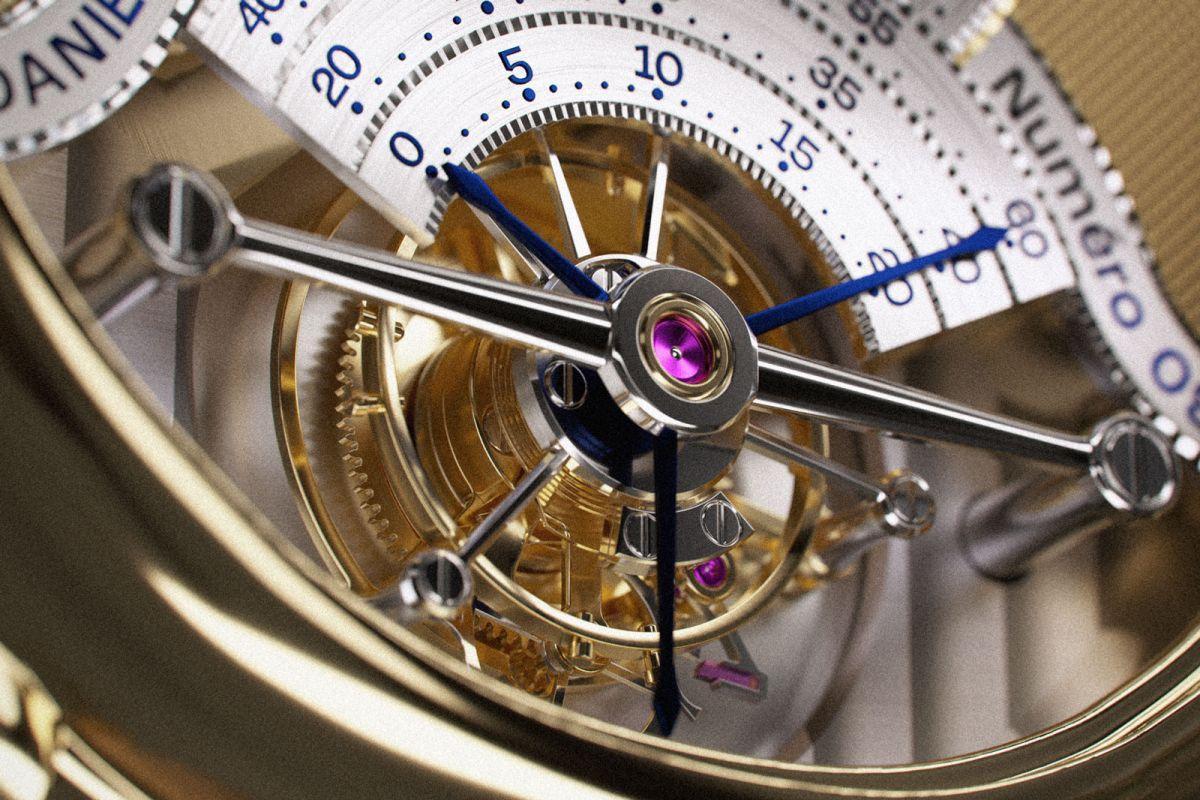 Tourbillon Souscription擁有DANIEL ROTH所有最經典的元素,包括錶殼外型、機雕面盤、陀飛輪結構,以及非常具識別性的三層式秒針指示盤。