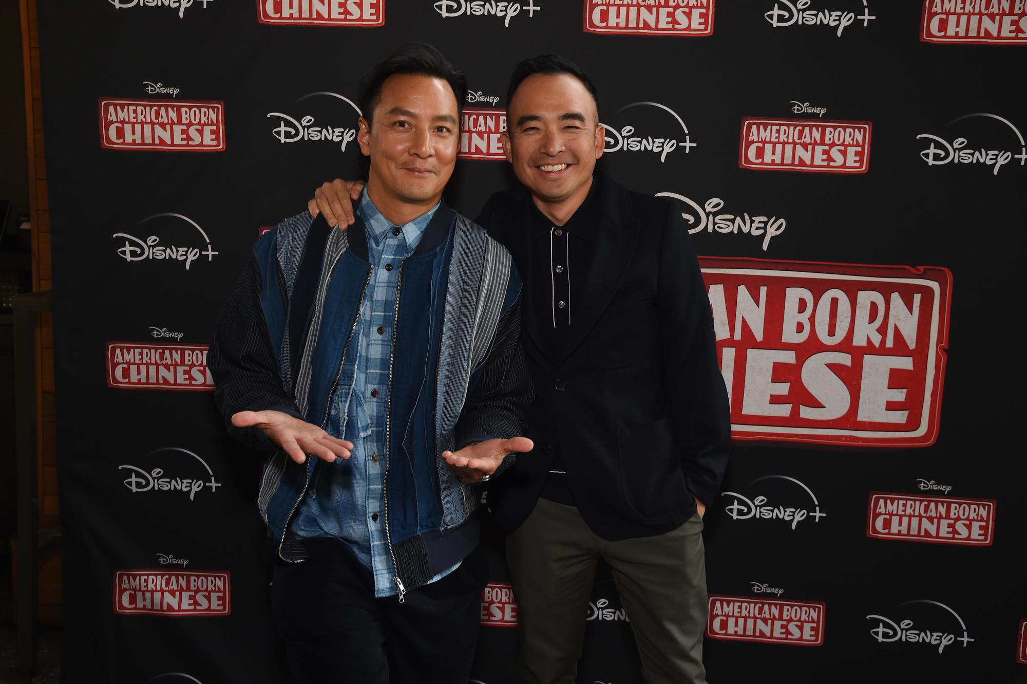 吳彥祖(左)與監製馬勁騰(右)出席《西遊ABC》的世界首映。(Disney+提供)
